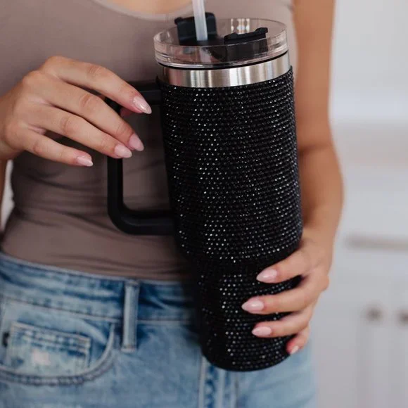 Glam Girl 40 oz Rhinestone Stainless Steel Tumbler - Picture 3 of 4